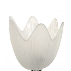 Lampe à poser avec un abat-jour tulipe vintage en verre translucide