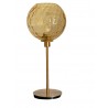 Lampe à poser avec un globe ancien gaufré ambré et un pied doré