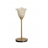 Lampe vintage avec un abat-jour arum ancien en verre dépoli, monté sur un pied doré