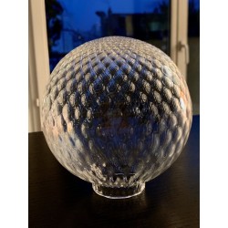Lampe à poser avec un globe ancien en verre "gaufré"